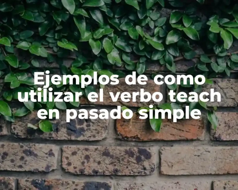 Ejemplos de como utilizar el verbo teach en pasado simple