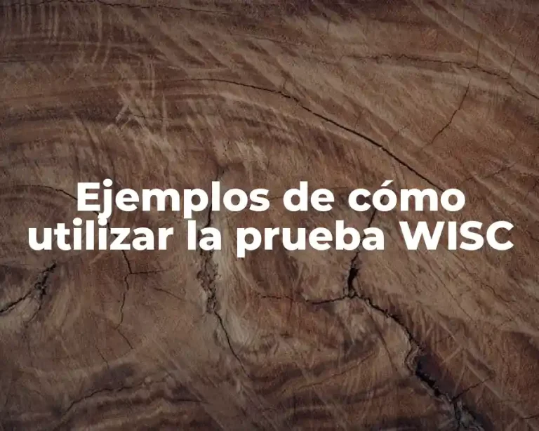 Ejemplos de cómo utilizar la prueba WISC