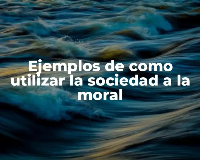 Ejemplos de como utilizar la sociedad a la moral