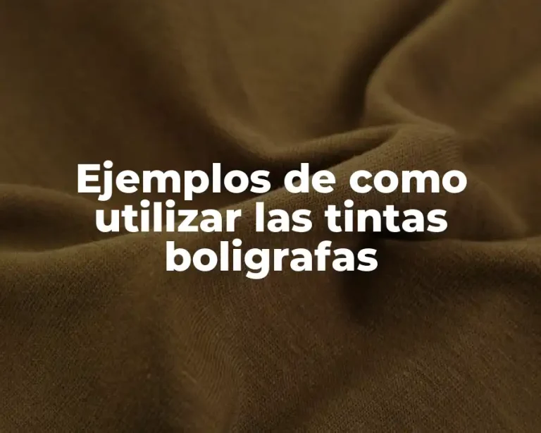 Ejemplos de como utilizar las tintas boligrafas