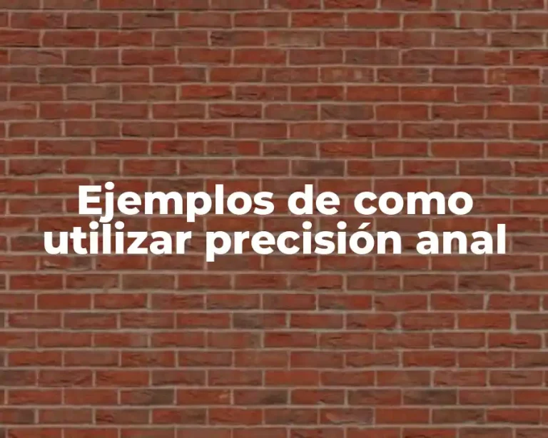 Ejemplos de como utilizar precisión anal