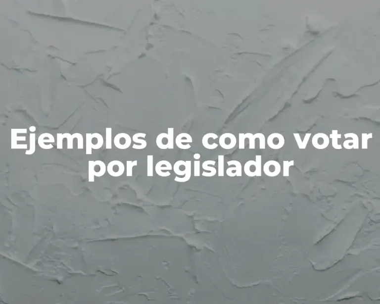 Ejemplos de como votar por legislador
