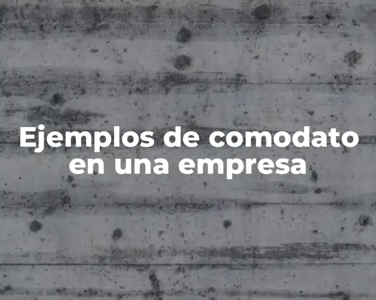 Ejemplos de comodato en una empresa