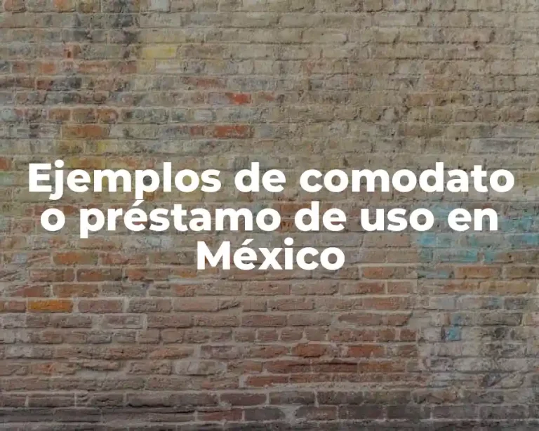 Ejemplos de comodato o préstamo de uso en México
