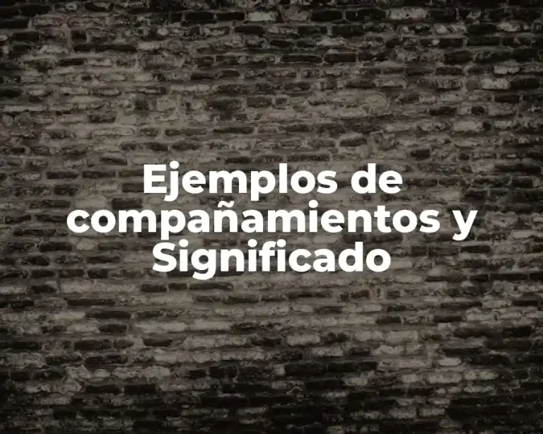 Ejemplos de compañamientos y Significado