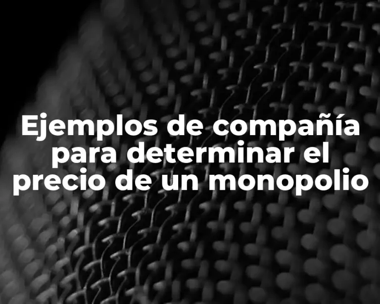 Ejemplos de compañía para determinar el precio de un monopolio