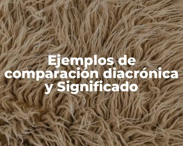 Ejemplos de comparación diacrónica y Significado