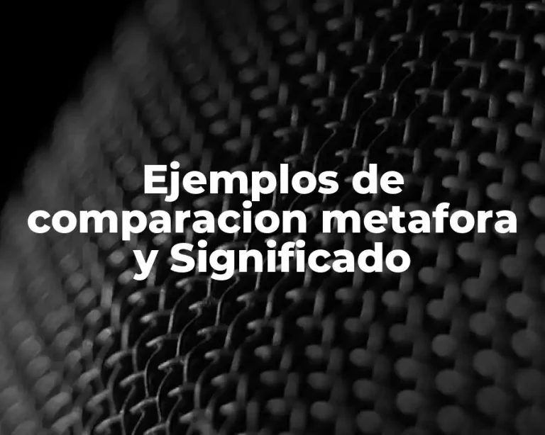 Ejemplos de comparacion metafora y Significado