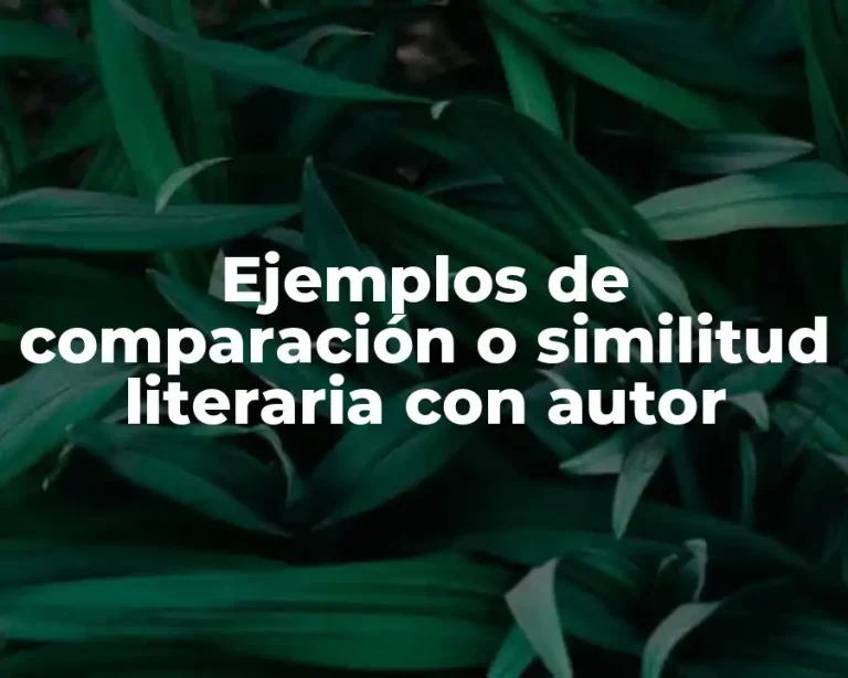 Ejemplos de comparación o similitud literaria con autor