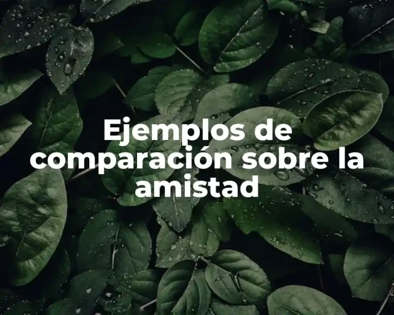 Ejemplos de comparación sobre la amistad