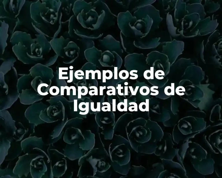 Ejemplos de Comparativos de Igualdad