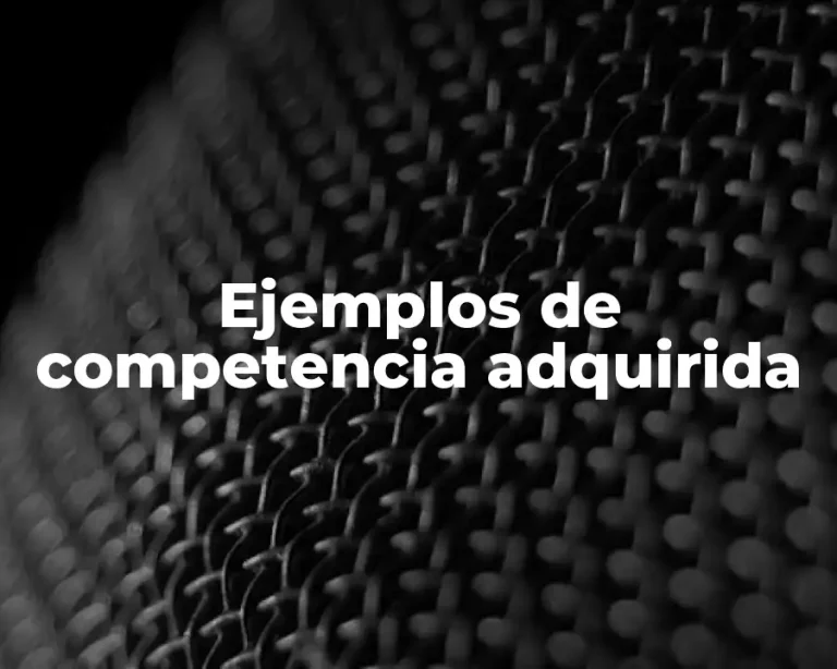 Ejemplos de competencia adquirida