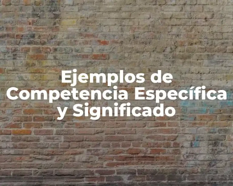 Ejemplos de Competencia Específica y Significado