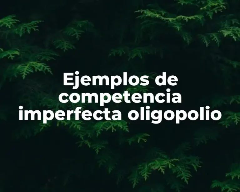 Ejemplos de competencia imperfecta oligopolio
