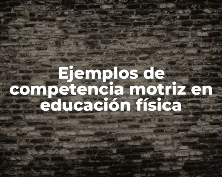 Ejemplos de competencia motriz en educación física