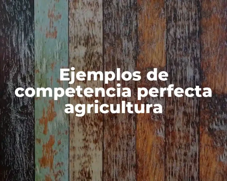 Ejemplos de competencia perfecta agricultura