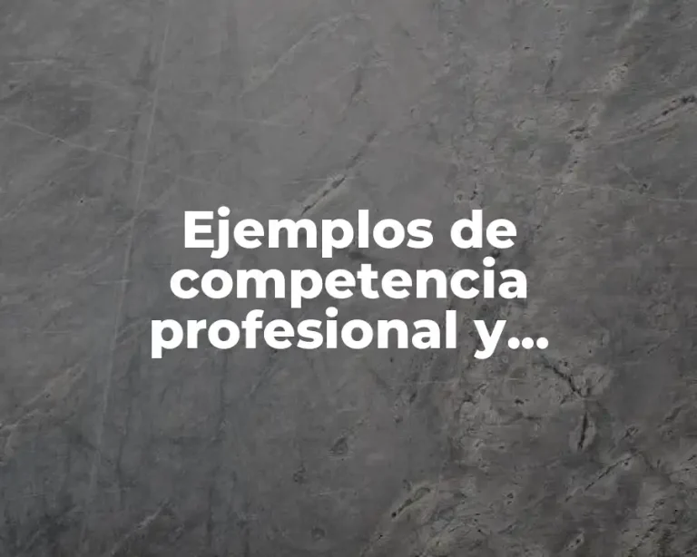 Ejemplos de competencia profesional y Significado