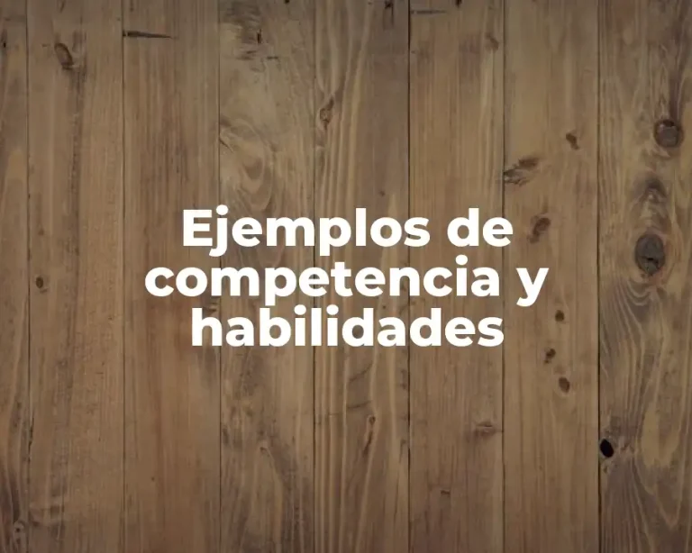 Ejemplos de competencia y habilidades