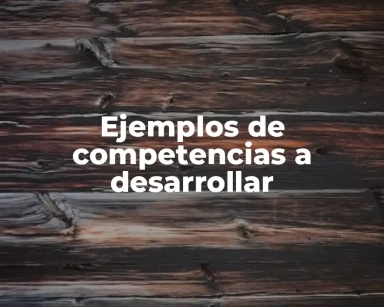 Ejemplos de competencias a desarrollar