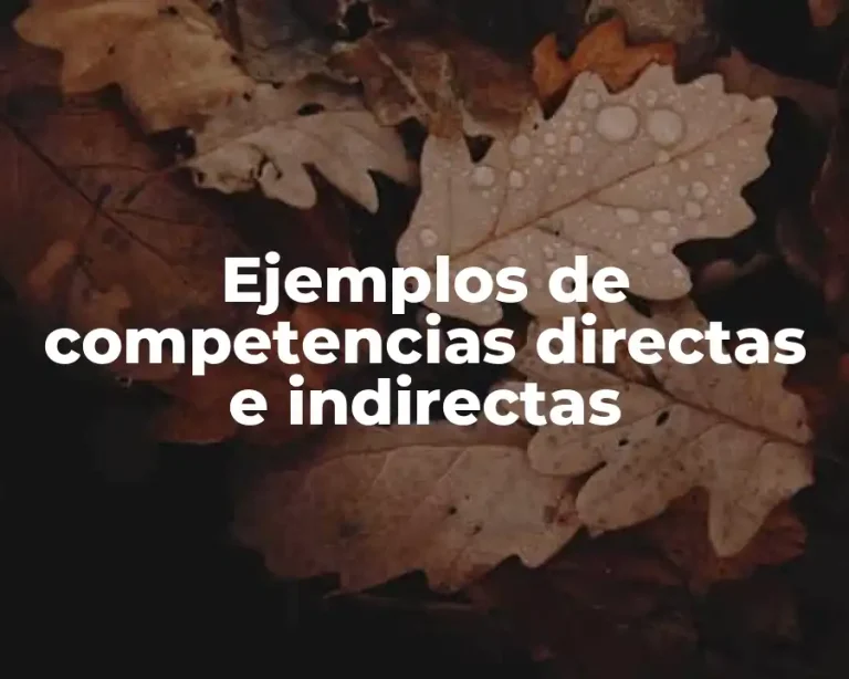 Ejemplos de competencias directas e indirectas