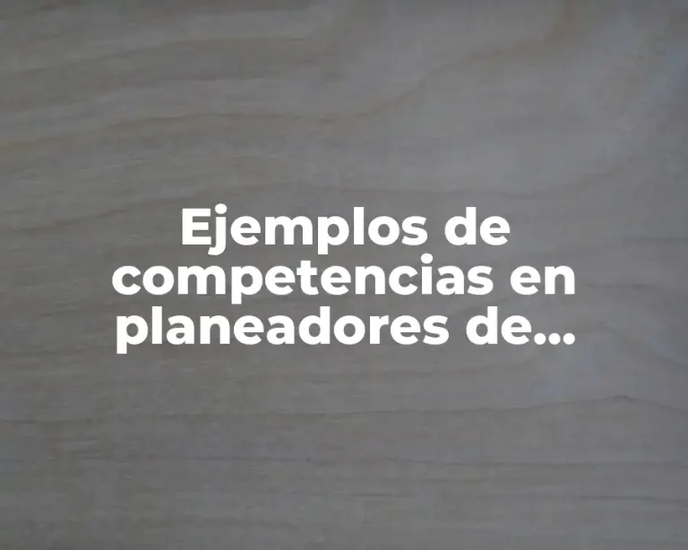 Ejemplos de competencias en planeadores de escuelas