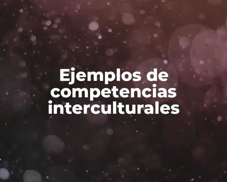 Ejemplos de competencias interculturales