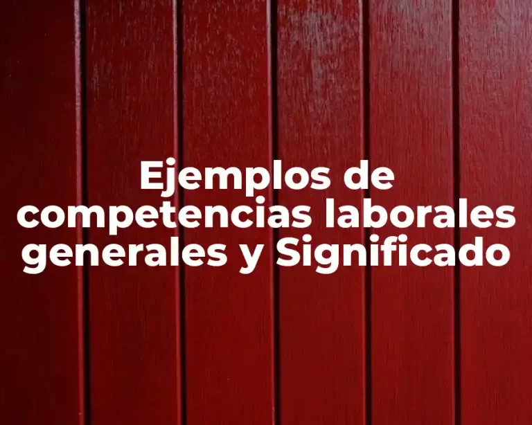 Ejemplos de competencias laborales generales y Significado