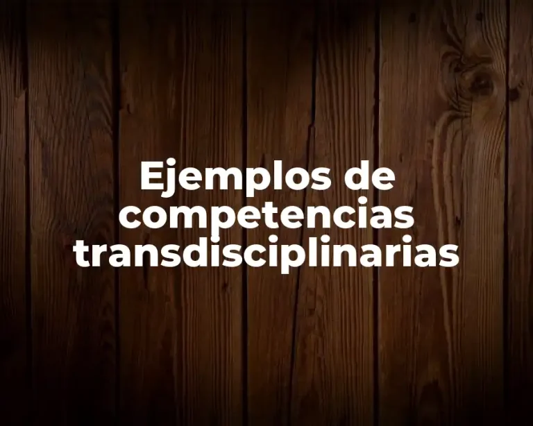 Ejemplos de competencias transdisciplinarias