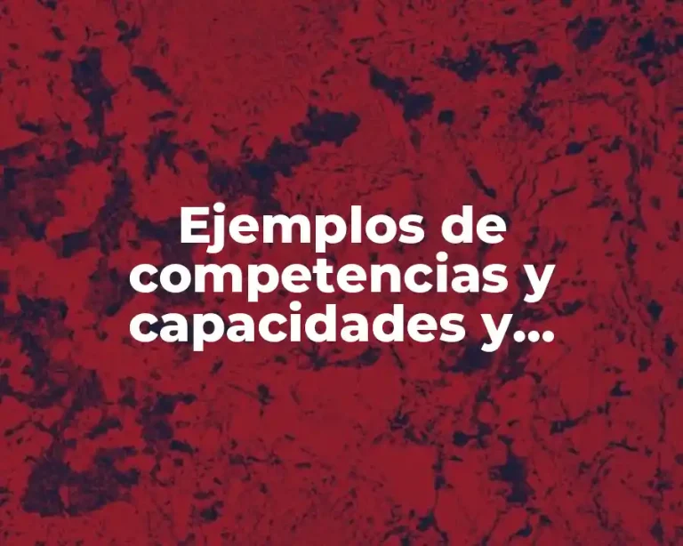 Ejemplos de competencias y capacidades y Significado