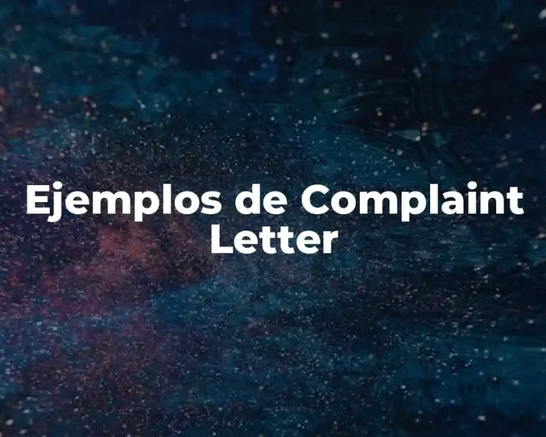 Ejemplos de Complaint Letter