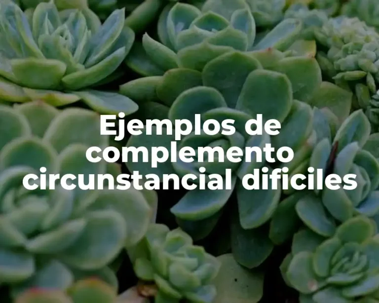 Ejemplos de complemento circunstancial dificiles