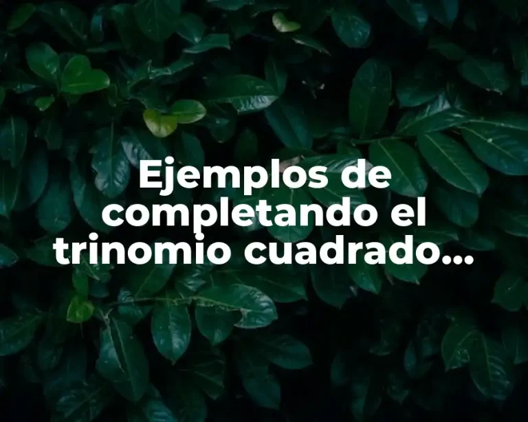 Ejemplos de completando el trinomio cuadrado perfecto