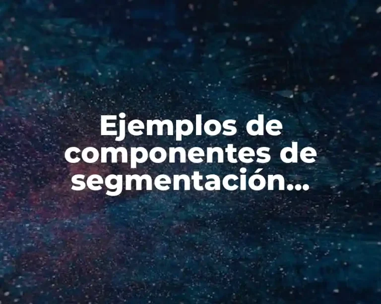 Ejemplos de componentes de segmentación demográficas