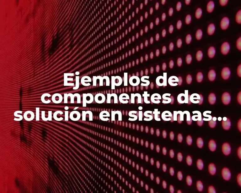 Ejemplos de componentes de solución en sistemas computacionales y Significado