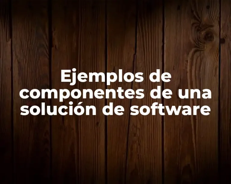 Ejemplos de componentes de una solución de software