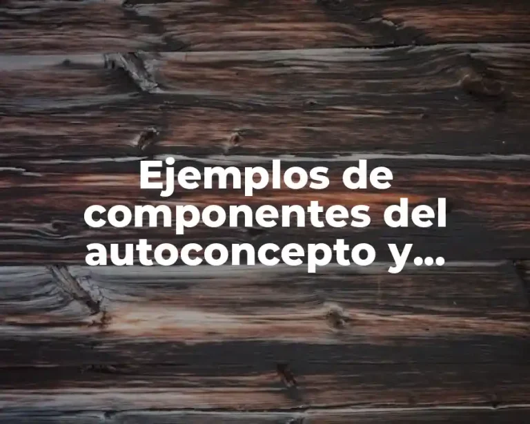 Ejemplos de componentes del autoconcepto y Significado