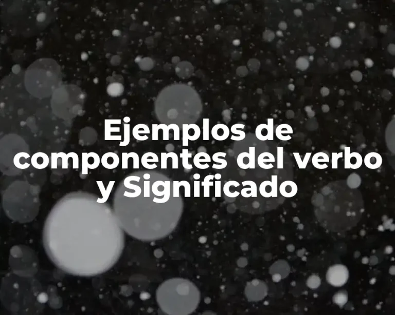 Ejemplos de componentes del verbo y Significado