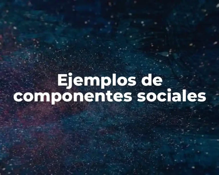 Ejemplos de componentes sociales
