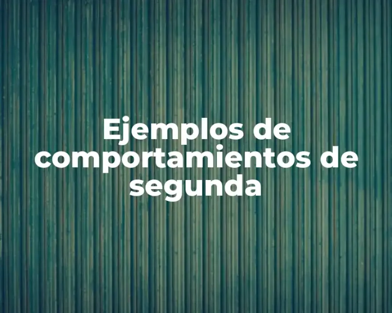 Ejemplos de comportamientos de segunda