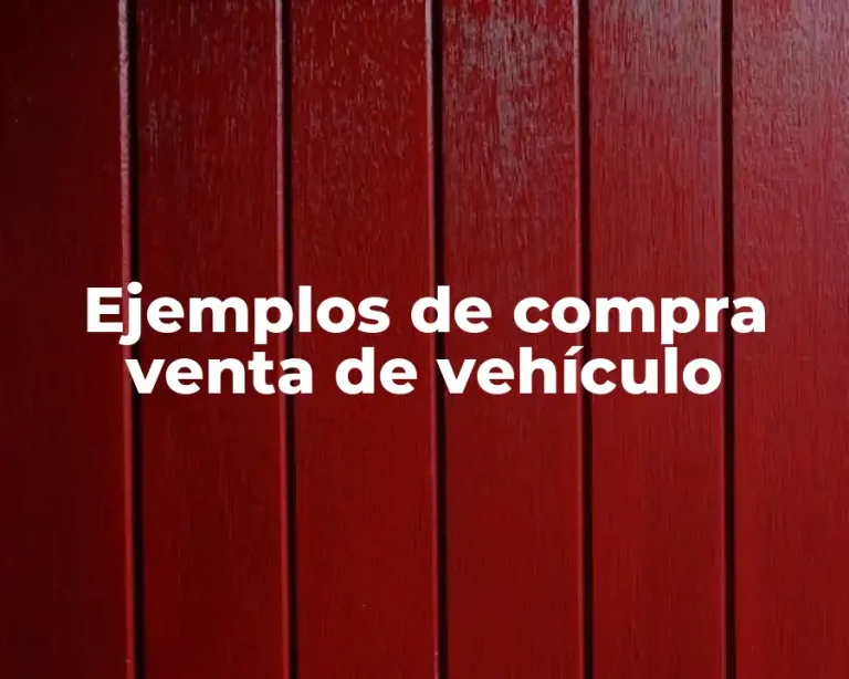 Ejemplos de compra venta de vehículo