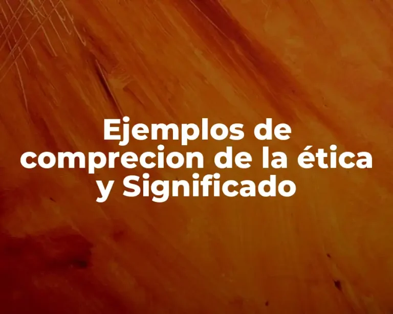 Ejemplos de comprecion de la ética y Significado