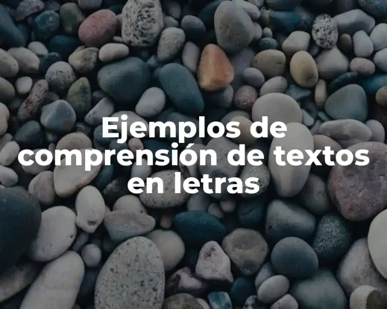 Ejemplos de comprensión de textos en letras