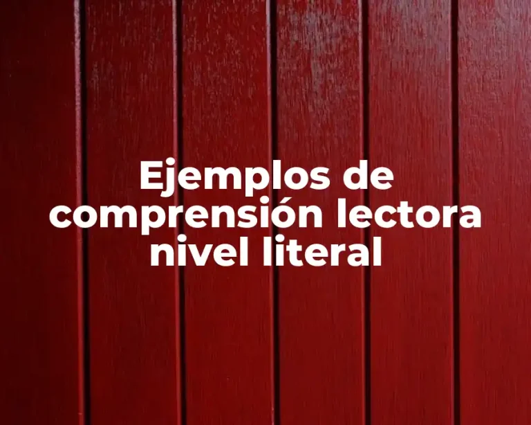 Ejemplos de comprensión lectora nivel literal