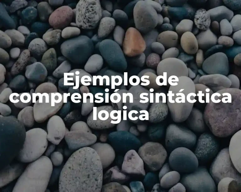Ejemplos de comprensión sintáctica logica