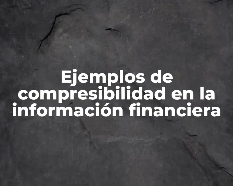 Ejemplos de compresibilidad en la información financiera