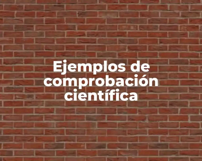 Ejemplos de comprobación científica