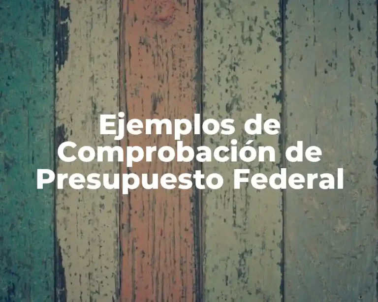 Ejemplos de Comprobación de Presupuesto Federal