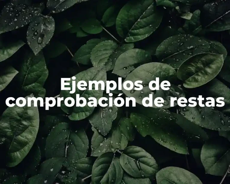 Ejemplos de comprobación de restas