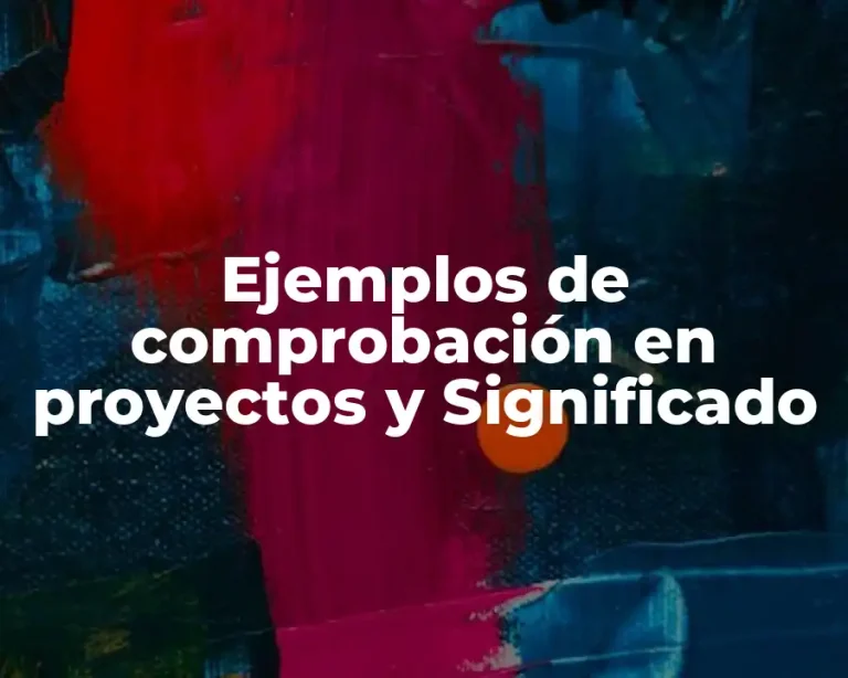 Ejemplos de comprobación en proyectos y Significado