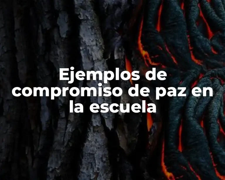 Ejemplos de compromiso de paz en la escuela